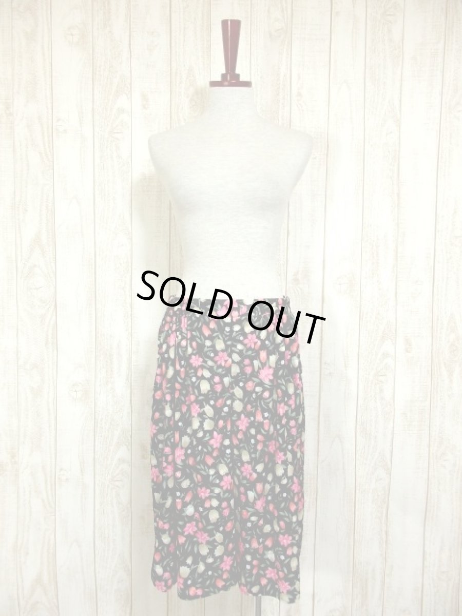 画像2: ヨーロッパ古着　アンティークフラワー×ワイドデザイン♪　使い勝手抜群!!　大人ガーリーなヴィンテージキュロットワイドパンツ (2)