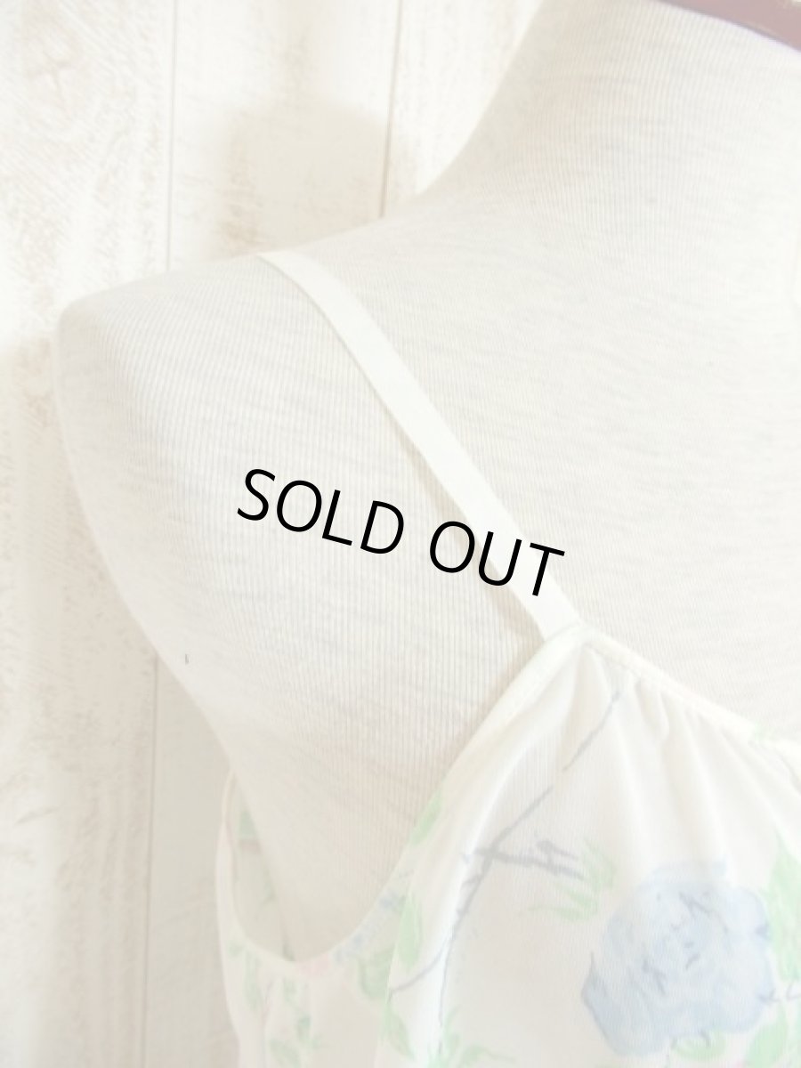 画像4: ヨーロッパ古着　綺麗なパステルカラー×アンティークフラワープリント♪重ね着にも便利!!アレンジアイテムにおすすめ　ヨーロッパスリップドレスワンピース (4)