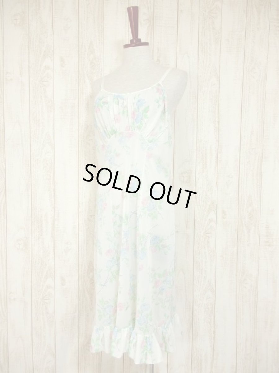 画像2: ヨーロッパ古着　綺麗なパステルカラー×アンティークフラワープリント♪重ね着にも便利!!アレンジアイテムにおすすめ　ヨーロッパスリップドレスワンピース (2)