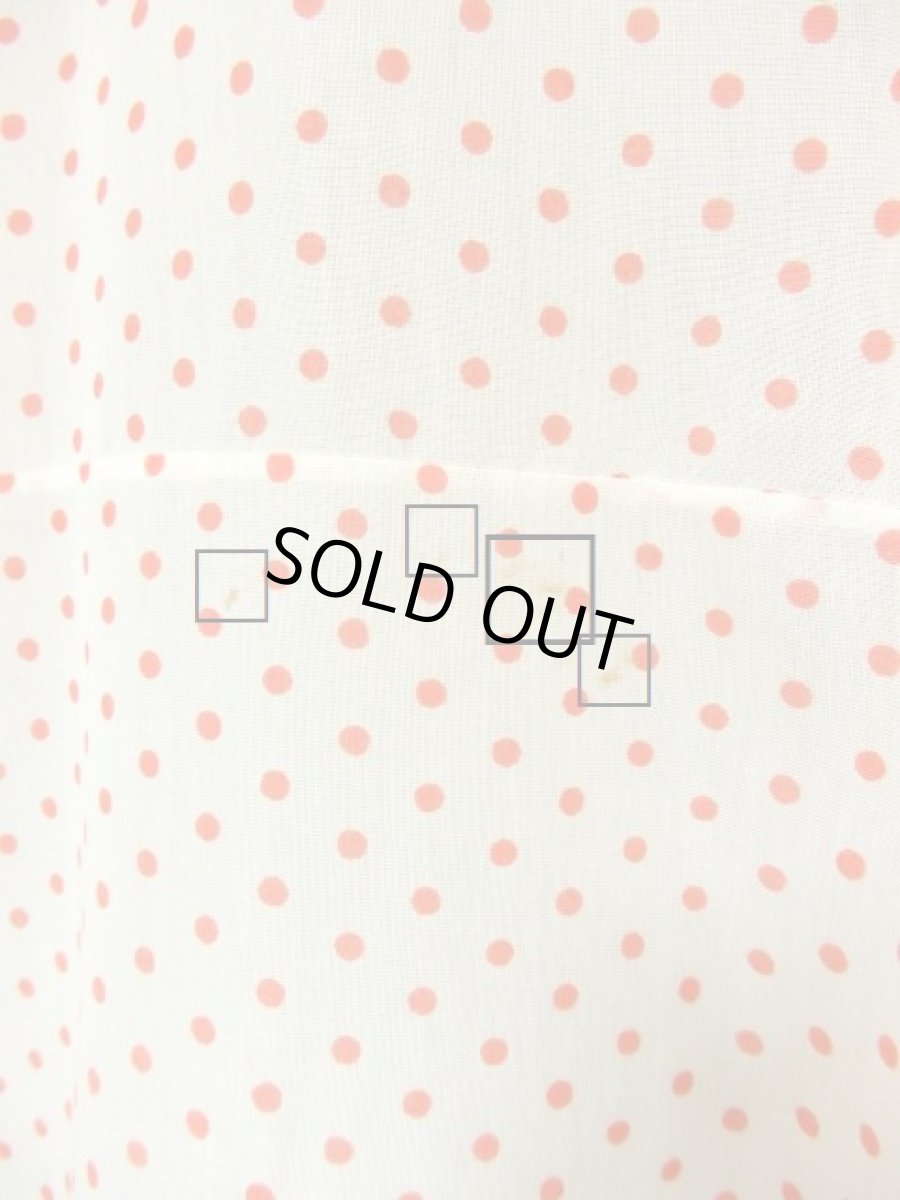 画像10: ヨーロッパ古着　レトロポップフラワー×ドット柄★首元リボン結び。ふんわり可愛く決まる!!大人ガーリーなヴィンテージワンピース (10)