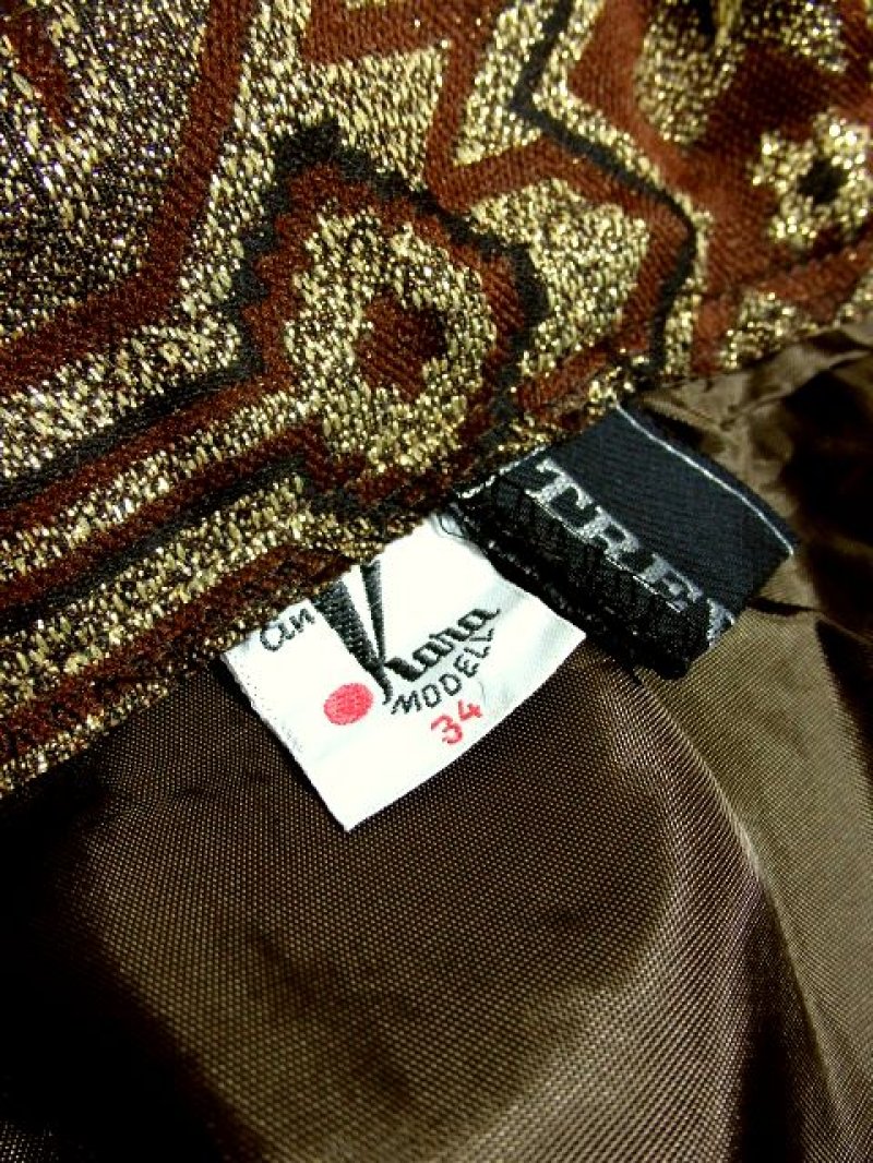 画像3: ☆　ヨーロッパ古着　鈍色ジャガード織り×大人クラシカル♪華やかgoldラメ入り!!　ヴィンテージロングスカート　☆