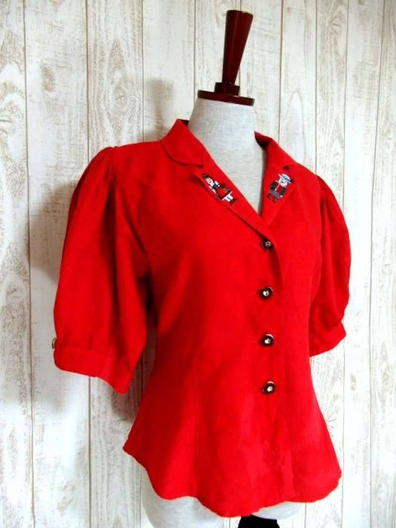 画像1: 男女民族衣装刺繍 ぺプラムライン調 西ドイツ製 ディアンドル チロルブラウス ドイツ民族衣装 舞台 演奏会 フォークダンス オクトーバーフェスト