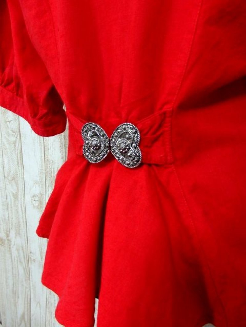 画像2: 男女民族衣装刺繍 ぺプラムライン調 西ドイツ製 ディアンドル チロルブラウス ドイツ民族衣装 舞台 演奏会 フォークダンス オクトーバーフェスト