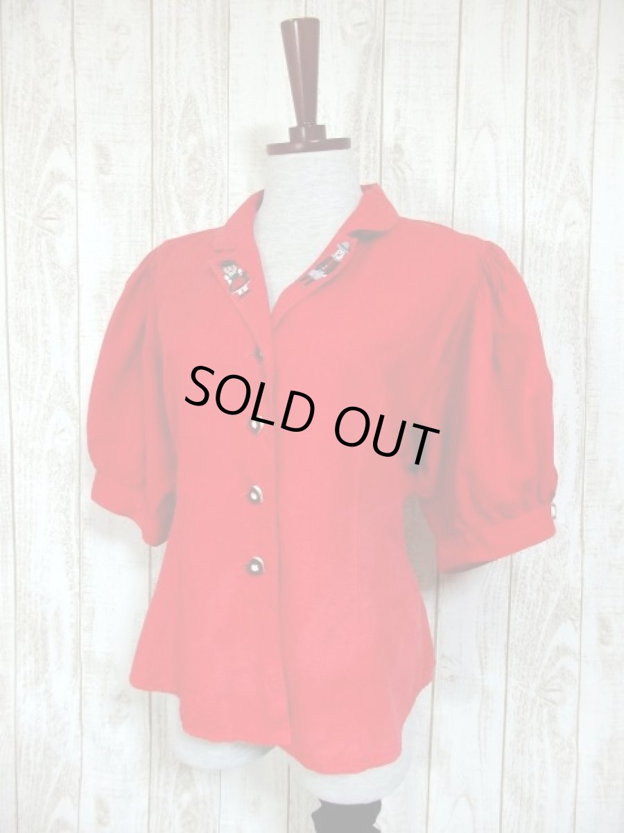 画像2: 男女民族衣装刺繍 ぺプラムライン調 西ドイツ製 ディアンドル チロルブラウス ドイツ民族衣装 舞台 演奏会 フォークダンス オクトーバーフェスト (2)