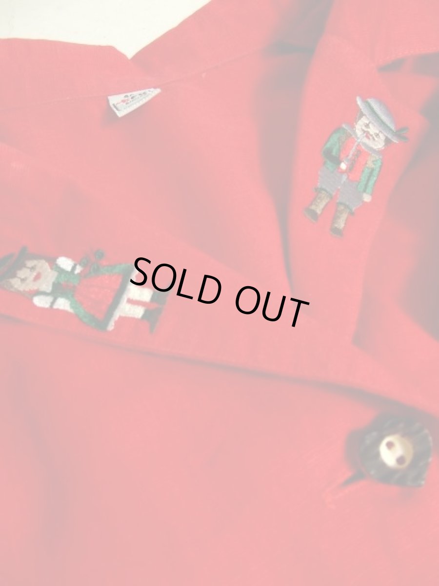 画像7: 男女民族衣装刺繍 ぺプラムライン調 西ドイツ製 ディアンドル チロルブラウス ドイツ民族衣装 舞台 演奏会 フォークダンス オクトーバーフェスト (7)