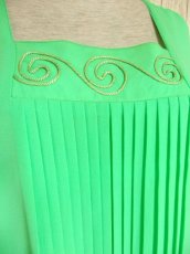 画像3: ヨーロッパ古着×フランス製×素晴らしいプリーツライン×ふんわりシルエットが可愛いすぎる×ブレード装飾×ヨーロピアンヴィンテージドレス (3)