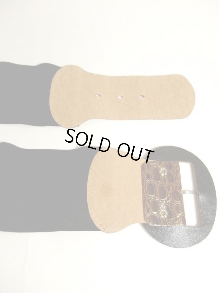 画像4: ブラウン ブラック ゴム レトロアンティーク ヴィンテージ USA 古着 ベルト (4)