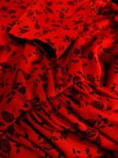 画像7: ヨーロッパ古着　大人レトロアンティークスタイル♪リーフデザインプリントが魅力的!!　大人クラシカルなヴィンテージドレス (7)