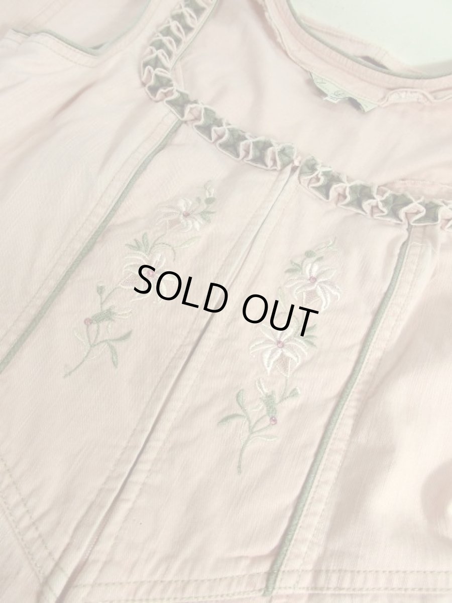 画像9: Pink×Green お花刺繍装飾 フロントジッパー 大人クラシカルガーリー ディアンドル チロルワンピース ドイツ民族衣装 舞台 演奏会 フォークダンス オクトーバーフェスト 【4921】 (9)