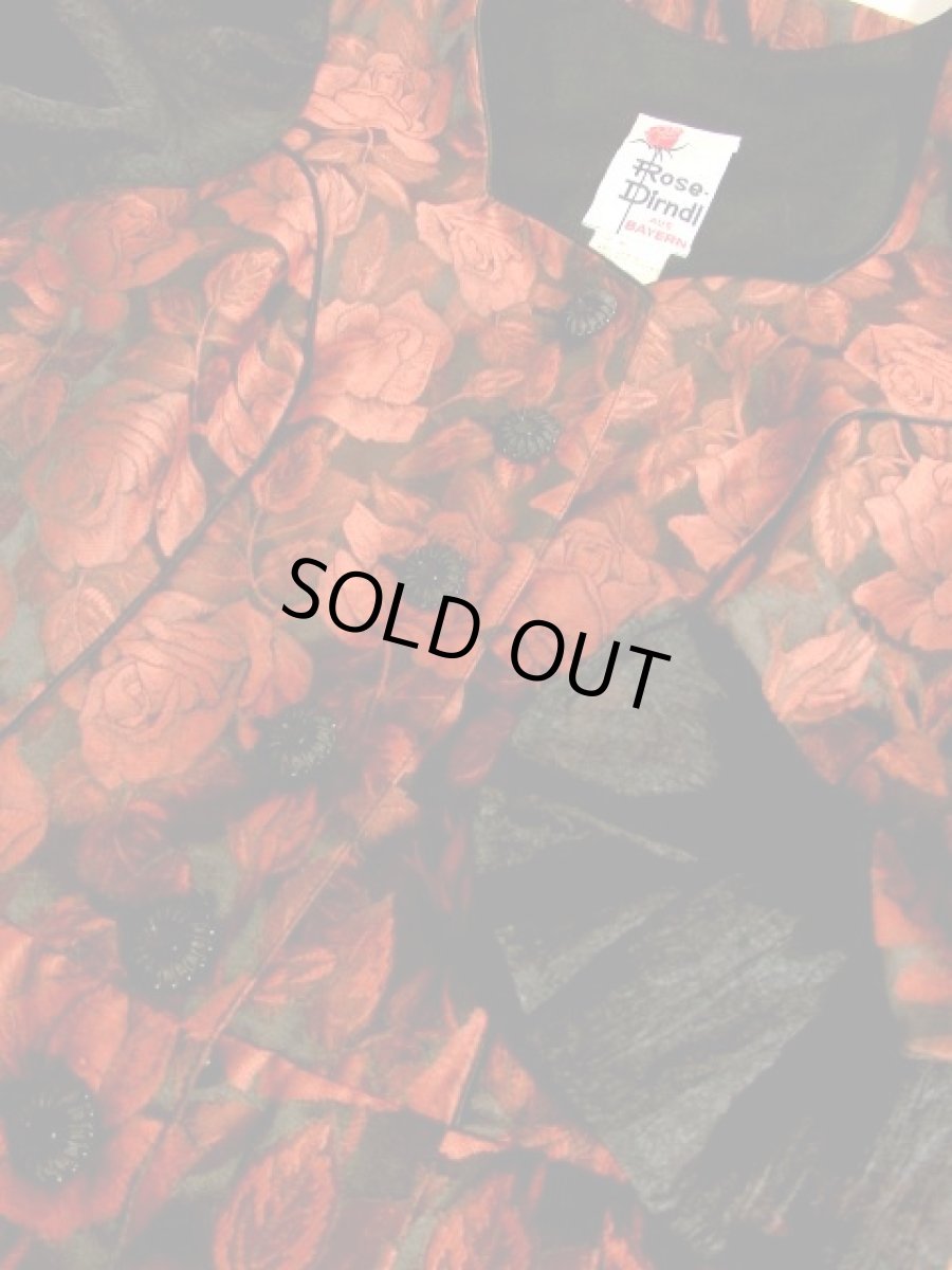 画像10: アンティークフラワー織り×両袖リボン装飾 ふんわりパフスリーブ 大人レトロクラシカル ディアンドル チロルワンピース ドイツ民族衣装 舞台 演奏会 フォークダンス オクトーバーフェスト 【4954】 (10)