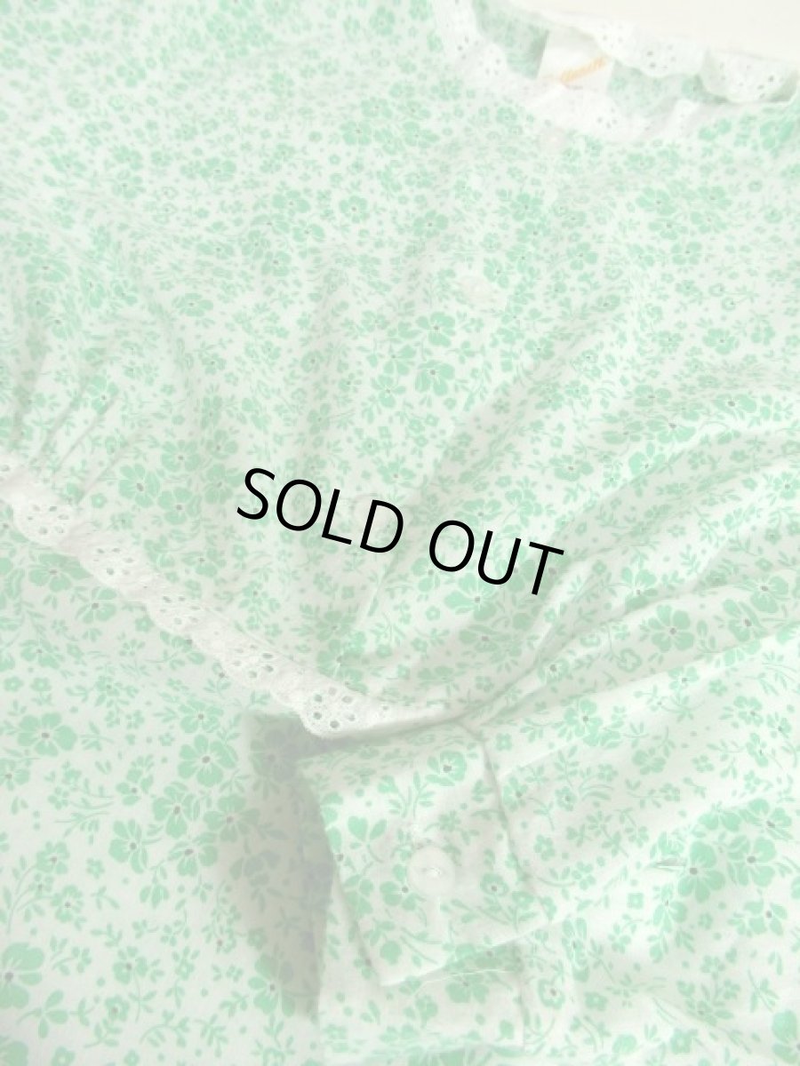 画像9: 花柄 レース装飾 バックウエストリボン レトロ 長袖 ヨーロッパ古着 ヴィンテージワンピースドレス 【4998】 (9)