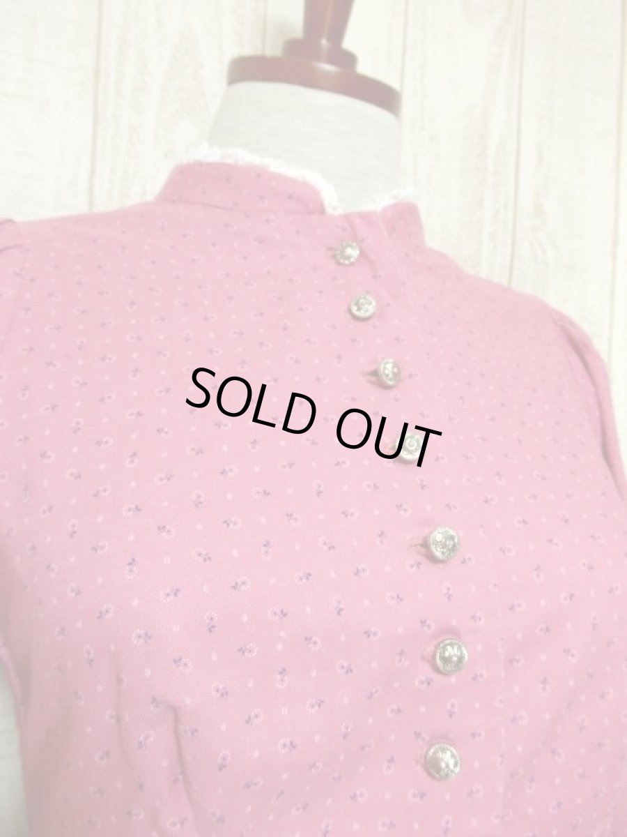 画像3: 小花柄がとびっきり可愛い 首元レース装飾 ふんわりパフスリーブ ディアンドル チロルワンピース ドイツ民族衣装 舞台 演奏会 フォークダンス オクトーバーフェスト 【5007】 (3)