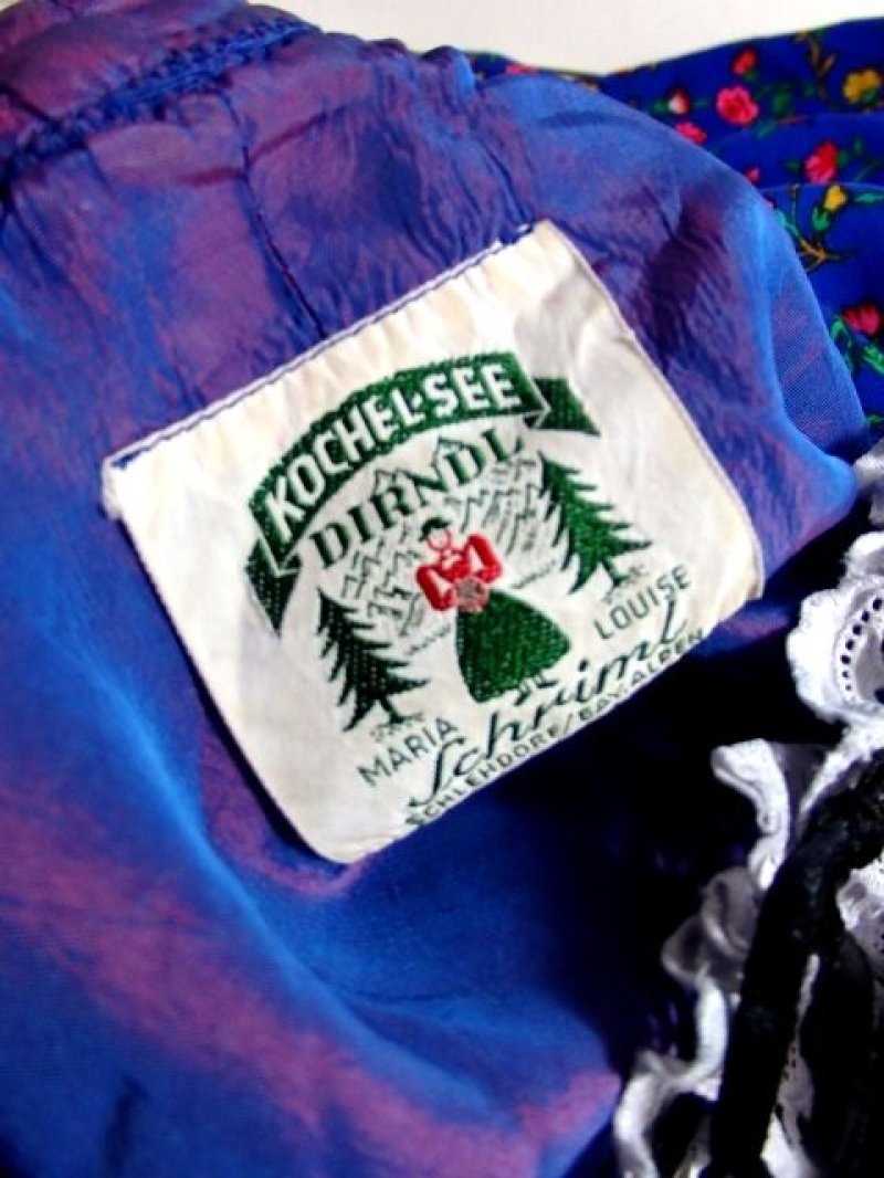 画像3: カラフルフラワープリント×ベロア×ブレード×レース装飾 首元リボン結び ディアンドル チロルワンピース ドイツ民族衣装 舞台 演奏会 フォークダンス オクトーバーフェスト 【5018】