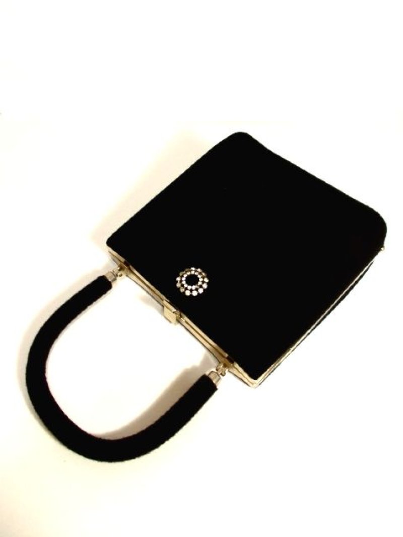 画像1: ビジュー装飾 ブラック パーティースタイル クラシカル レディース レトロ ハンド 鞄 バッグ【5034】