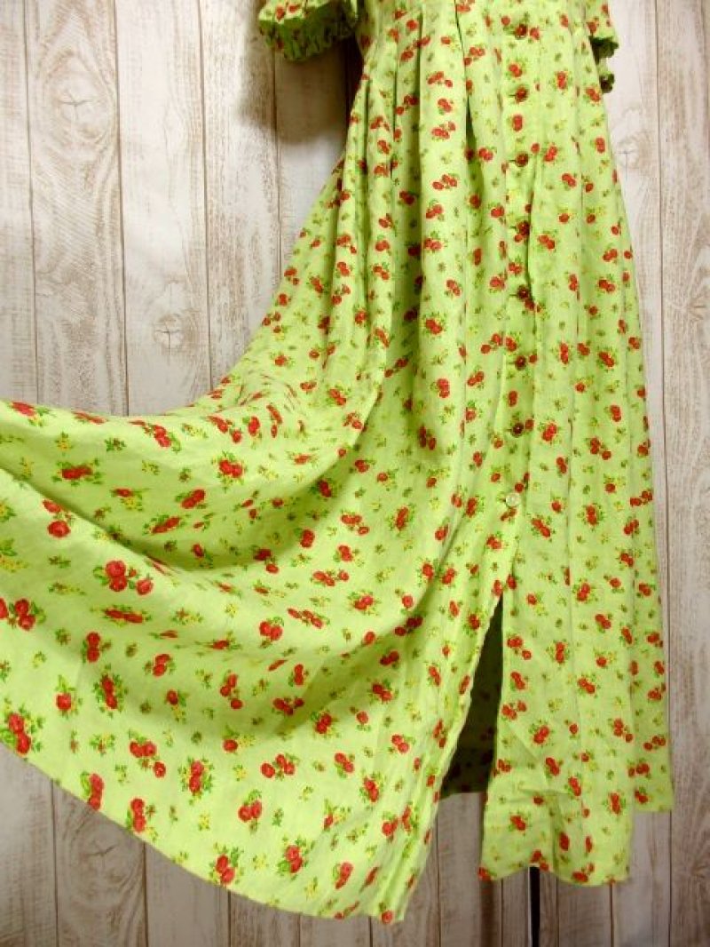 画像2: オーストリア製 リネン×アンティークフラワー ウエストキュッとスカートふんわり ディアンドル チロルワンピース ドイツ民族衣装 舞台 演奏会 フォークダンス オクトーバーフェスト 【5037】