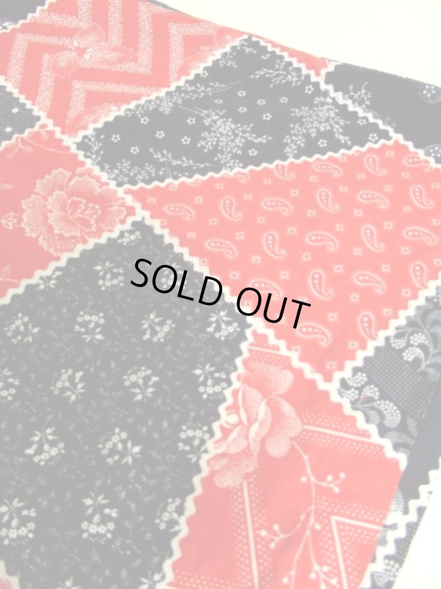 画像9: ヨーロッパ古着　ペイズリー×ドット×フラワー×パッチワーク柄マルチプリント♪お洒落ヴィンテージドレス (9)