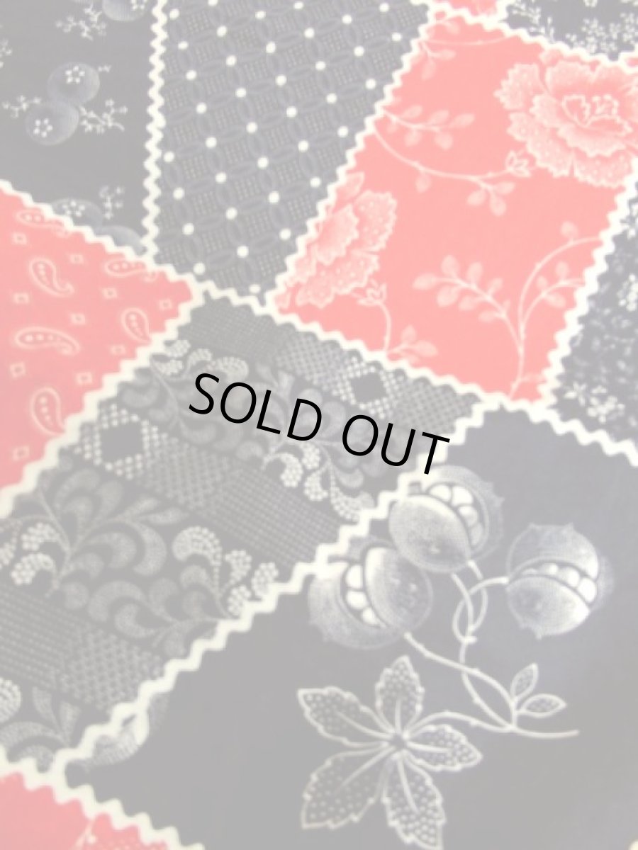 画像10: ヨーロッパ古着　ペイズリー×ドット×フラワー×パッチワーク柄マルチプリント♪お洒落ヴィンテージドレス (10)