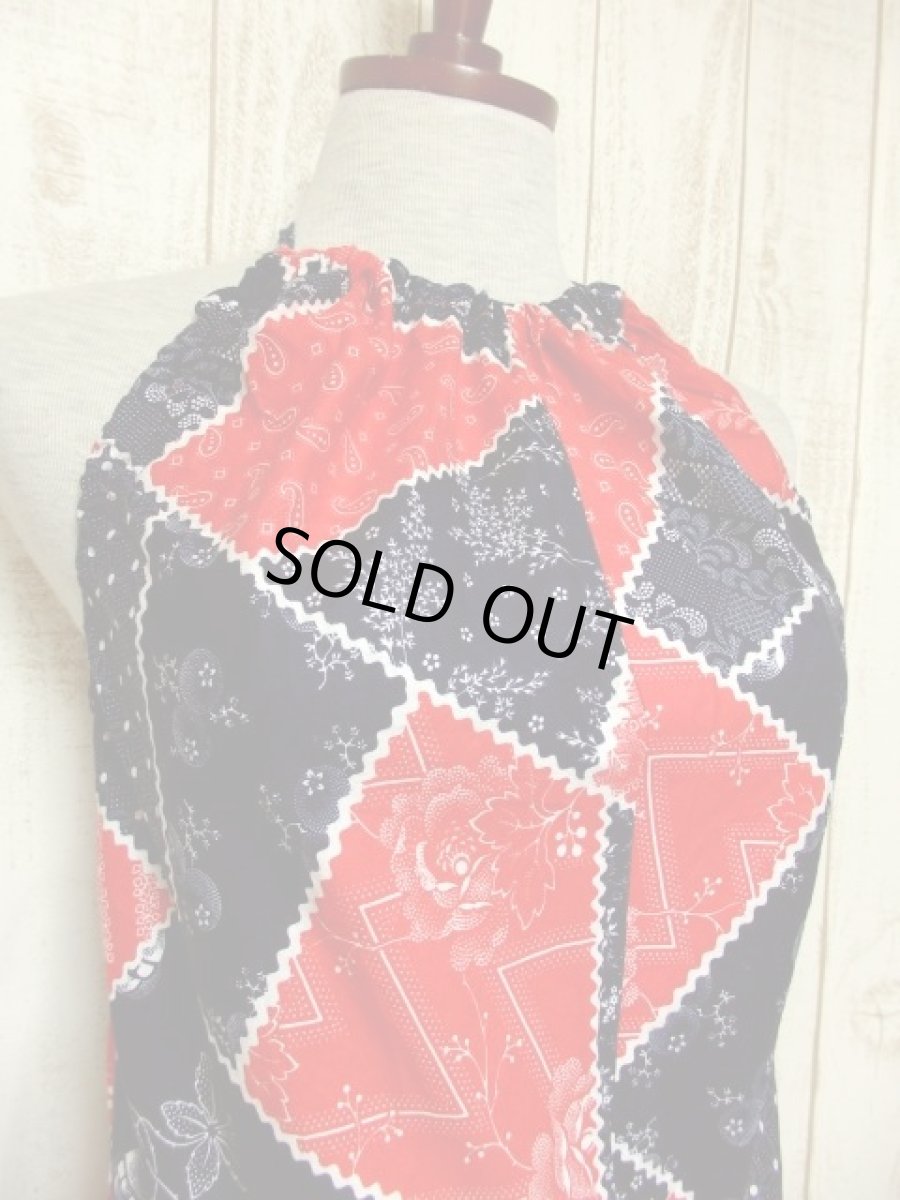 画像3: ヨーロッパ古着　ペイズリー×ドット×フラワー×パッチワーク柄マルチプリント♪お洒落ヴィンテージドレス (3)