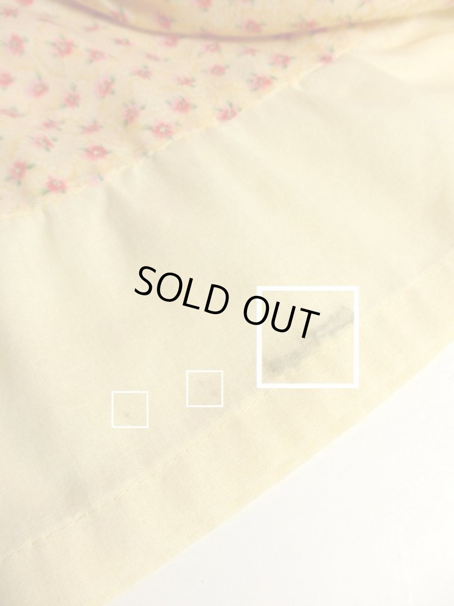 画像8: 小花柄切り替えパターン イエロー ピンク レトロ ヨーロッパ古着 ヴィンテージスカート (8)