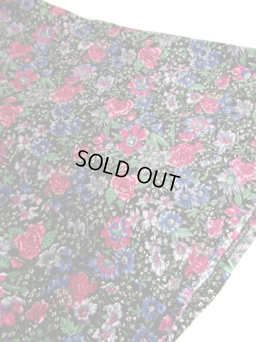 画像12: 襟レース アンティークフラワー柄 前開き 半袖 レトロ ガーリー ヨーロッパ古着 ヴィンテージミニドレス【5052】 (12)