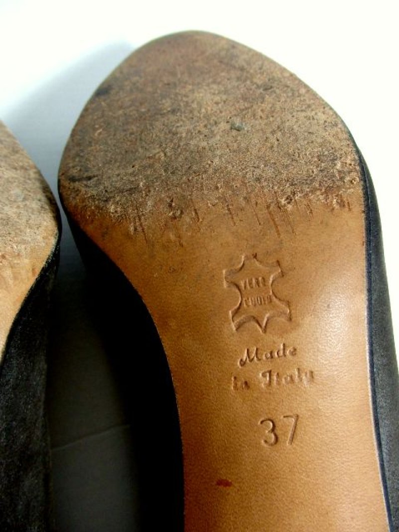 画像2: パンプス イタリア製 スエード レザー バイカラー ヴィンテージ レトロ 23.5cm