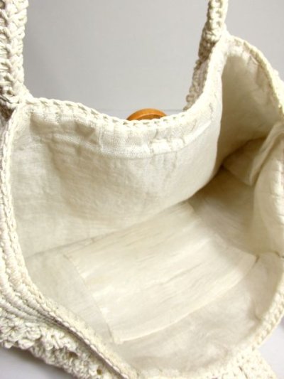 画像3: かぎ編みデザイン オフホワイト カタチが可愛らしい ナチュラルガーリー レディース レトロ 鞄 バッグ【6745】