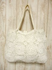 画像5: かぎ編みデザイン ホワイト カタチが可愛らしい ナチュラルガーリー レディース レトロ 鞄 バッグ (5)