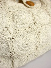 画像4: かぎ編みデザイン ホワイト カタチが可愛らしい ナチュラルガーリー レディース レトロ 鞄 バッグ (4)