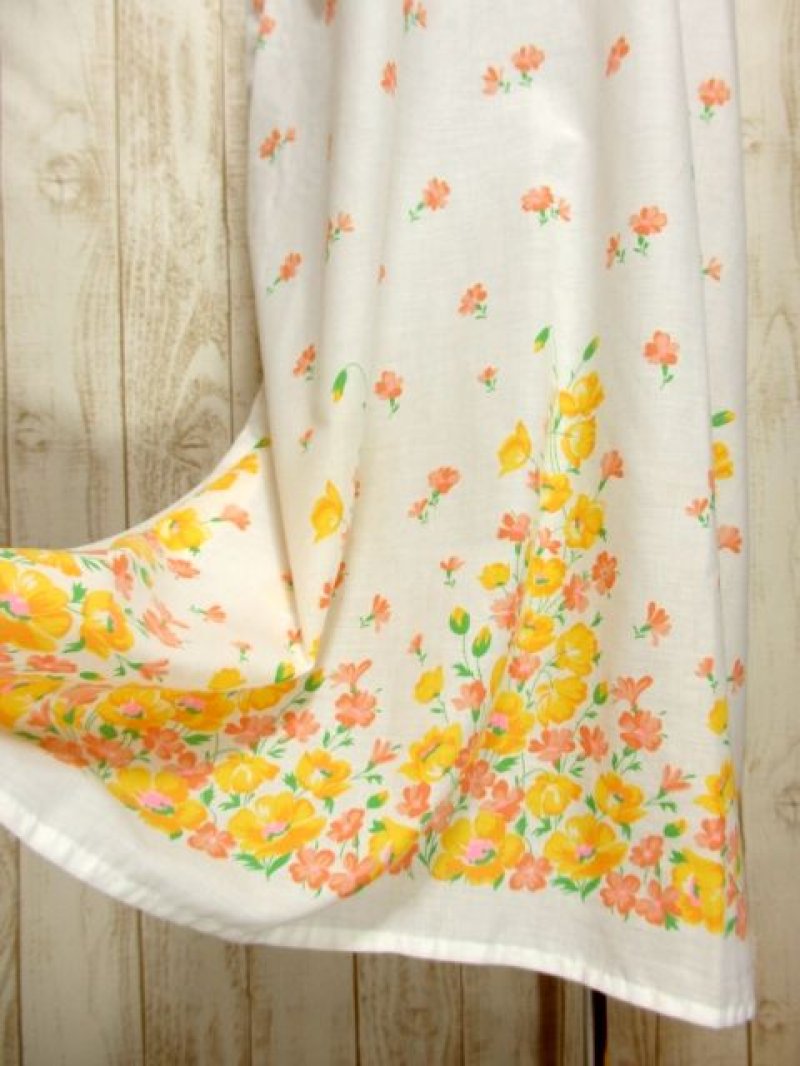 画像2: ヨーロッパ古着 可愛らしいアンティークフラワープリント×フリル×リボンテープ装飾♪ ふんわり乙女ガーリーヴィンテージドレス