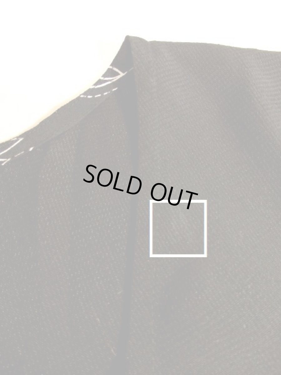 画像10: ネコ柄 猫柄 モノクロドット ブラック ホワイト アシンメトリーデザイン USA古着 長袖 シャツ ヴィンテージトップス (10)