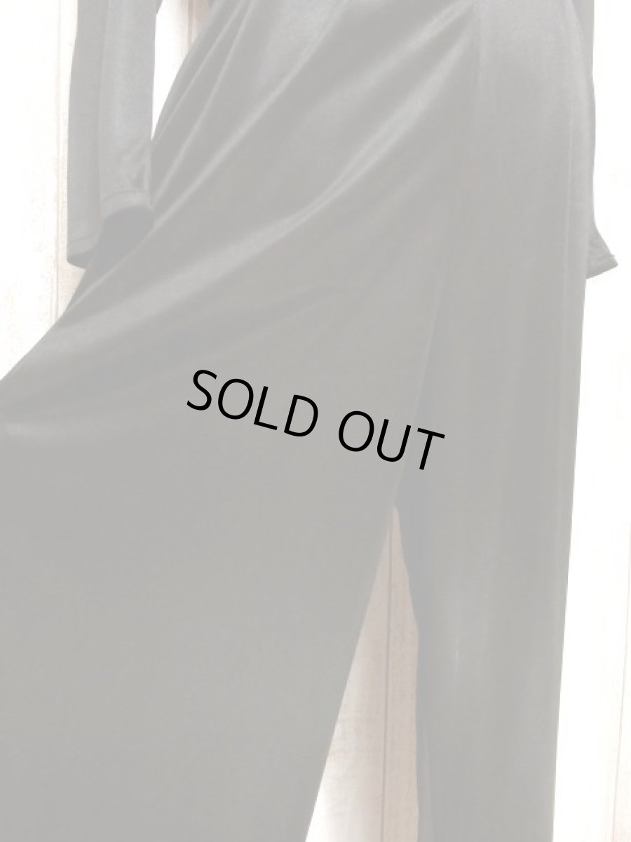 画像11: スパンコール ブラック レース装飾 レトロ 長袖 USA古着 ヴィンテージオールインワン (11)