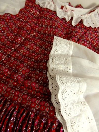 画像3: ヨーロッパ古着 ヴィンテージ ドレス 花織り 刺繍 プリーツ 衣装 クラシカル