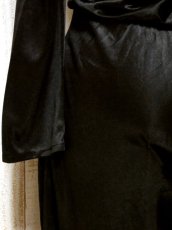 画像15: スパンコール ブラック レース装飾 レトロ 長袖 USA古着 ヴィンテージオールインワン (15)