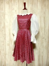 画像2: ヨーロッパ古着 ヴィンテージ ドレス 花織り 刺繍 プリーツ 衣装 クラシカル (2)