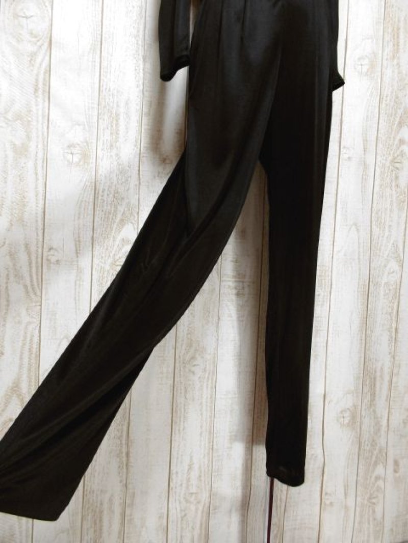 画像2: スパンコール ブラック レース装飾 レトロ 長袖 USA古着 ヴィンテージオールインワン