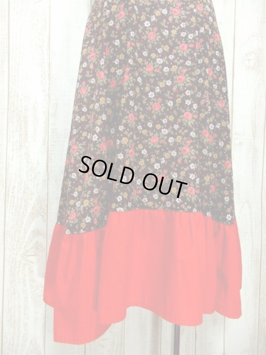 画像8: Aライン 花柄 切り替えし ノースリーブ レトロ ガーリー USA古着 ヴィンテージドレス【5261】 (8)