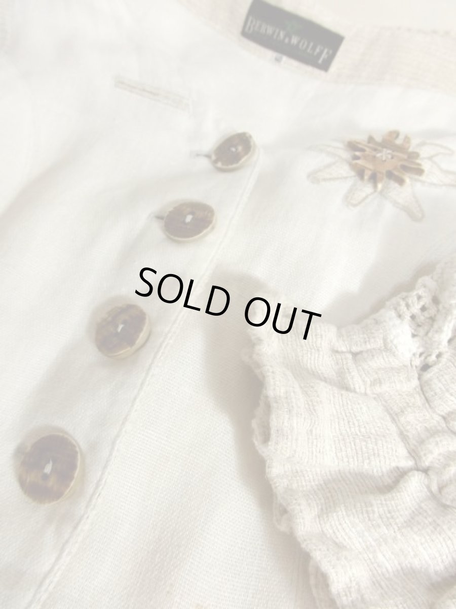 画像13: 大人フォークロア×かぎ編み切り返しデザイン レトロアンティークなウッド調ボタン装飾 ディアンドル チロルワンピース ドイツ民族衣装 舞台 演奏会 フォークダンス オクトーバーフェスト 【5375】 (13)