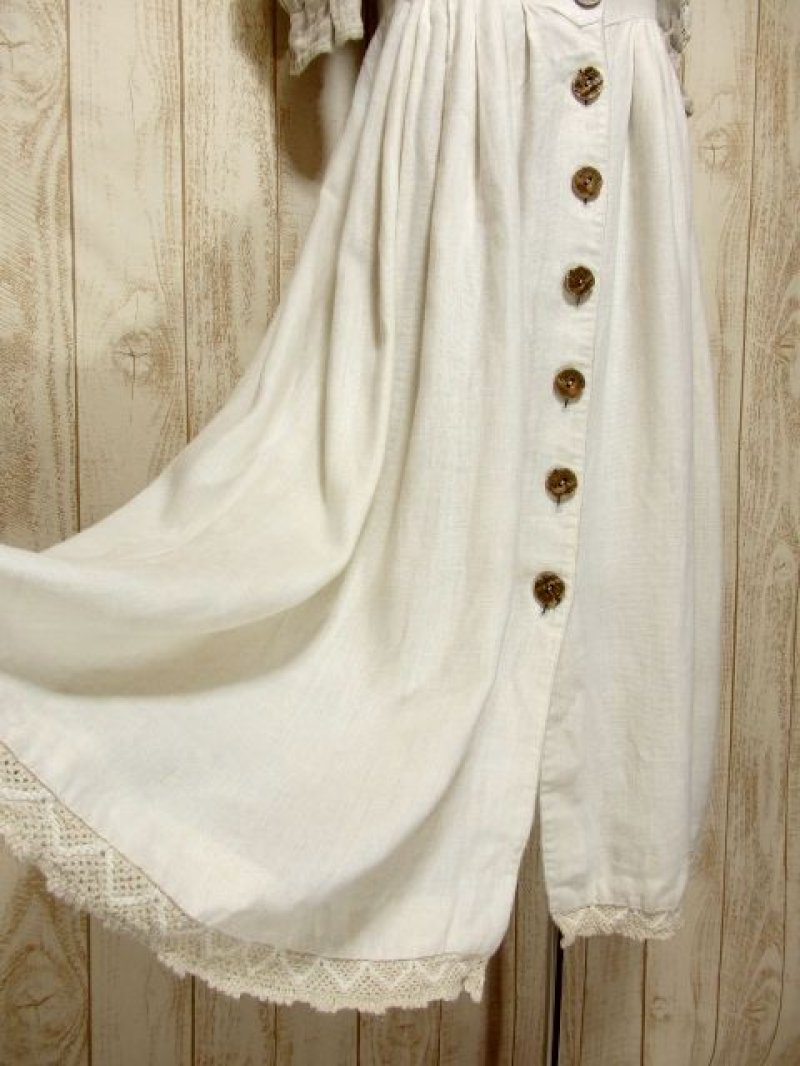 画像2: 大人フォークロア×かぎ編み切り返しデザイン レトロアンティークなウッド調ボタン装飾 ディアンドル チロルワンピース ドイツ民族衣装 舞台 演奏会 フォークダンス オクトーバーフェスト 【5375】