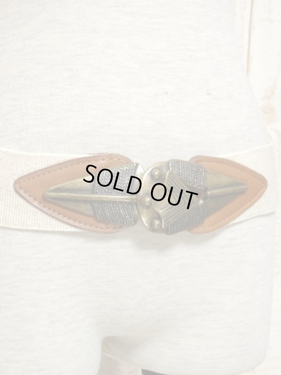 画像3: レザー ゴム レトロアンティーク ヴィンテージ USA 古着 ベルト【5403】 (3)