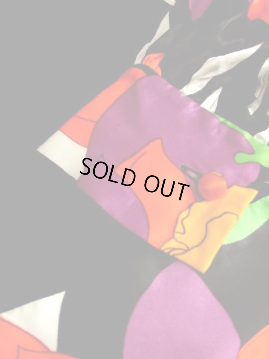 画像10: 70年代 サイケ  ポップ 花柄 スカーフ柄 ストライプ柄 ボーダー柄 モノクロ 長袖 レトロ 衣装にも ヨーロッパ古着 ヴィンテージドレス 【5408】  (10)