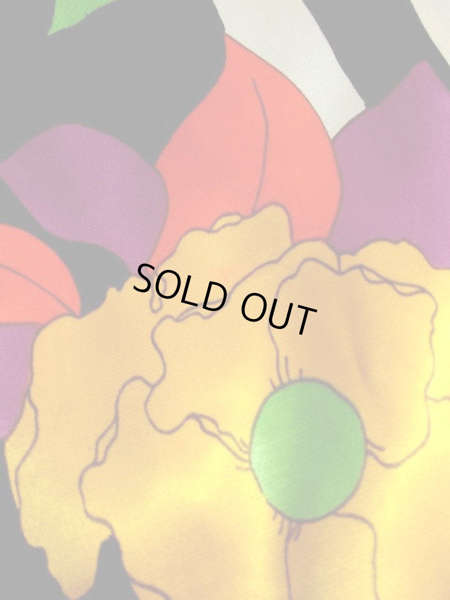 画像12: 70年代 サイケ  ポップ 花柄 スカーフ柄 ストライプ柄 ボーダー柄 モノクロ 長袖 レトロ 衣装にも ヨーロッパ古着 ヴィンテージドレス 【5408】  (12)