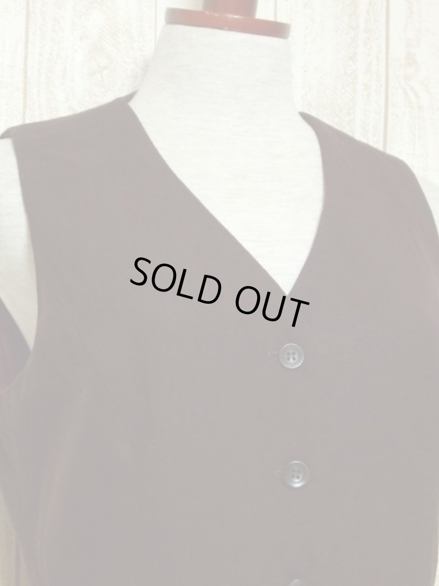 画像3: ブラウン 無地 前開き 羽織りにもおすすめ ノースリーブ レトロ USA古着 ヴィンテージワンピース【5420】 (3)