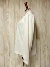 画像7: ナミナミの襟デザインが可愛い オフホワイトカラー USA古着 大人ヴィンテージブラウス【5422】 (7)
