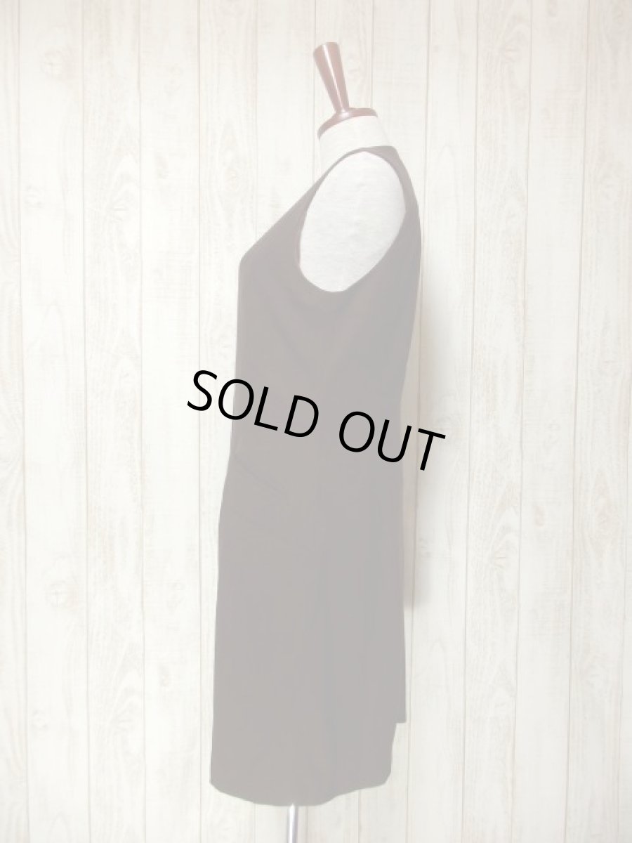 画像6: ブラウン 無地 前開き 羽織りにもおすすめ ノースリーブ レトロ USA古着 ヴィンテージワンピース【5420】 (6)