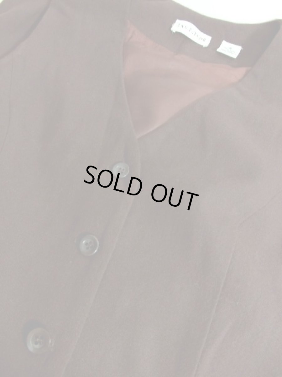 画像9: ブラウン 無地 前開き 羽織りにもおすすめ ノースリーブ レトロ USA古着 ヴィンテージワンピース【5420】 (9)