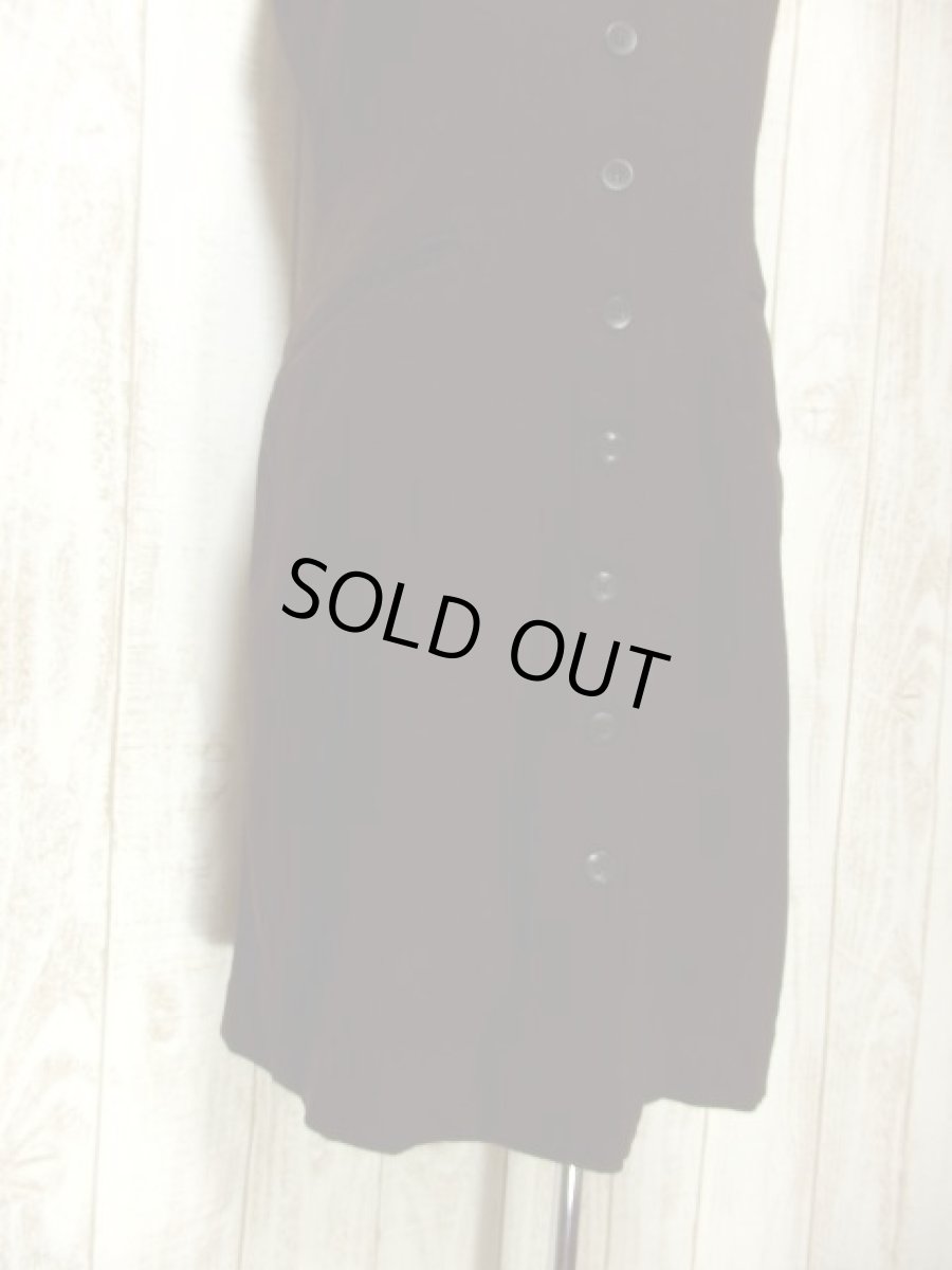 画像8: ブラウン 無地 前開き 羽織りにもおすすめ ノースリーブ レトロ USA古着 ヴィンテージワンピース【5420】 (8)