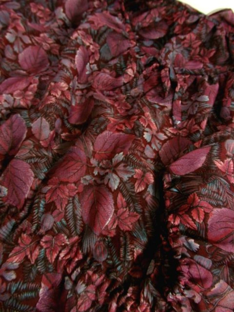 画像3: リーフ柄 首元リボン 上品 レトロ 長袖 ヨーロッパ古着 ヴィンテージワンピース 【5453】