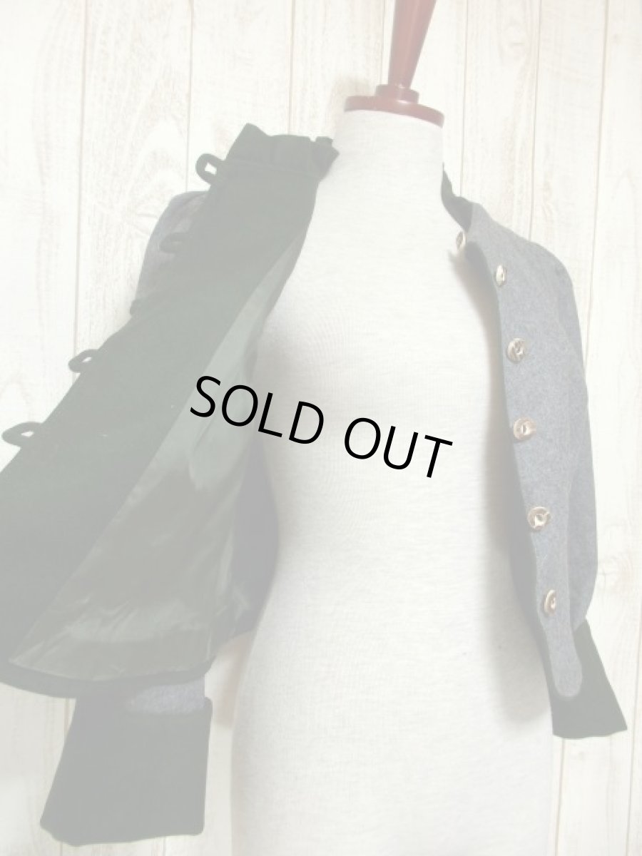 画像9: グレー グリーン 切り替えし スタンドカラー フォークロア レトロ ヨーロッパ古着 チロルジャケット【5470】 (9)