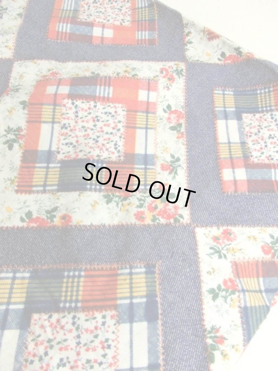 画像11: パッチワーク柄 花柄 レース 切り替えし レトロ 長袖 USA古着 ヴィンテージマキシワンピース 【5508】 (11)