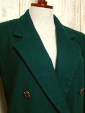 画像3: ヴィンテージアウター グリーン ヨーロッパ古着 ざっくり着て可愛い♪ シンプルなレトロデザイン!! (3)